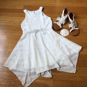 Girls’ Zunie lace dress & Stevie’s sandals